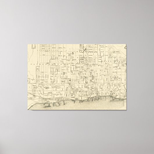  kaart van Toronto Canada (1880) Canvas Afdruk (Voorkant)