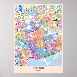Kaart van Toronto Canada Poster