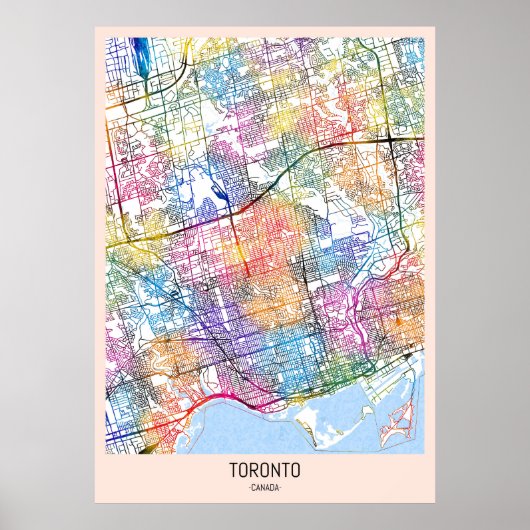 Kaart van Toronto Canada Poster (Voorkant)