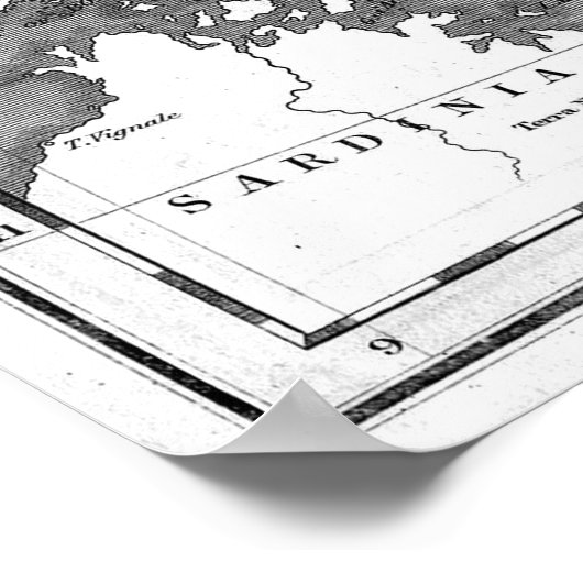  kaart van Toscane (1814) BW Poster (Hoek)