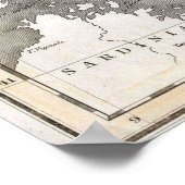 kaart van Toscane (1814) Poster (Hoek)