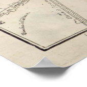 kaart van Toulouse Frankrijk (1844) Poster (Hoek)