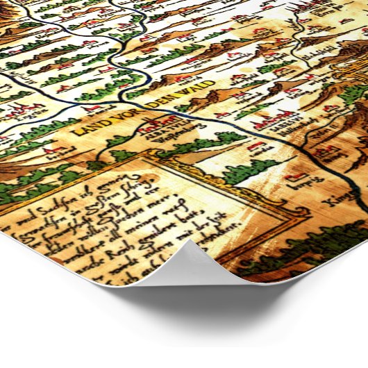 kaart van Transsylvanië Poster (Hoek)