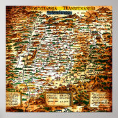 kaart van Transsylvanië Poster (Voorkant)