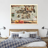 Kaart van Treasure Island door Robert Louis Steven Canvas Afdruk (Insitu (Slaapkamer))
