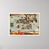 Kaart van Treasure Island door Robert Louis Steven Canvas Afdruk (Voorkant)