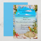 Kaart van Tropische Beach Floral Wedding Response (Voorkant / Achterkant)
