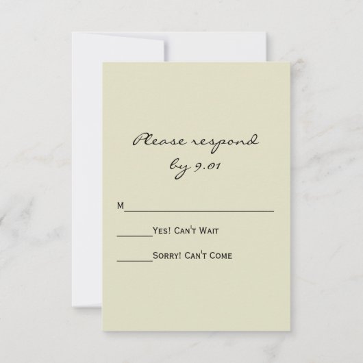 Kaart van Tropische Beach Wedding RSVP-respons (Achterkant)
