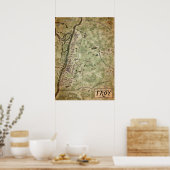 Kaart van Troy, New York Poster (Keuken)