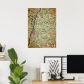 Kaart van Troy, New York Poster (Thuiskantoor)