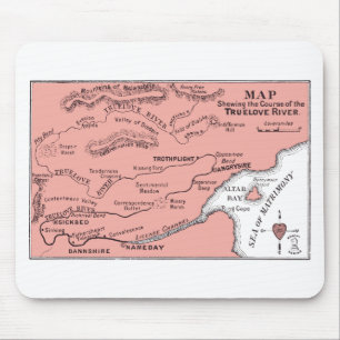 Kaart van Truelove Rivier Mousepad Muismat