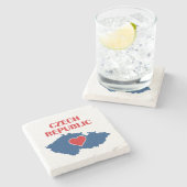 Kaart van Tsjechië Stenen Onderzetter (Zijkant)