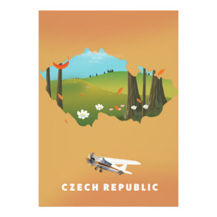 Kaart van Tsjechische republiek geïllustreerde pri Foto Afdruk