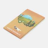 Kaart van Tsjechische republiek geïllustreerde pri Post-it® Notes (Schuin)