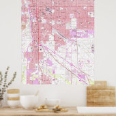  kaart van Tucson Arizona (1957) Poster (Keuken)