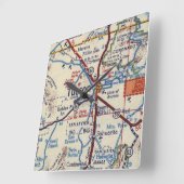  kaart van Tucson Arizona Vierkante Klok (Hoek)