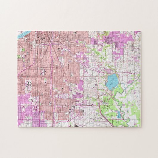  kaart van Tulsa Oklahoma (1954) Legpuzzel (Horizontaal)