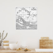 kaart van Turken, Caicoseilanden en Bahama's Poster (Keuken)