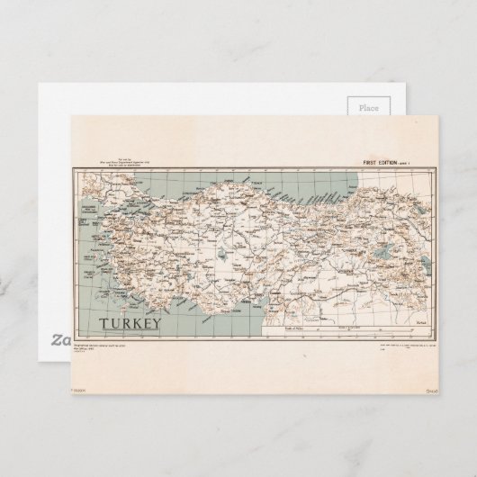 Kaart van Turkije (1943) (Voorkant / Achterkant)