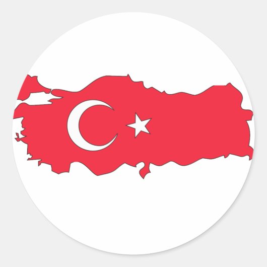 Kaart van Turkije Ronde Sticker (Voorkant)
