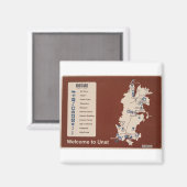 Kaart van Unst, Shetland Isles Ireland Magneet (Voorkant / Achterkant)