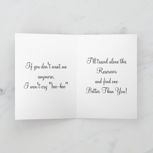 Kaart van Unvalentine Swan met gedicht (Swan Song) (Binnen)