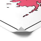 Kaart van USA gelabeld Kleur Poster (Hoek)