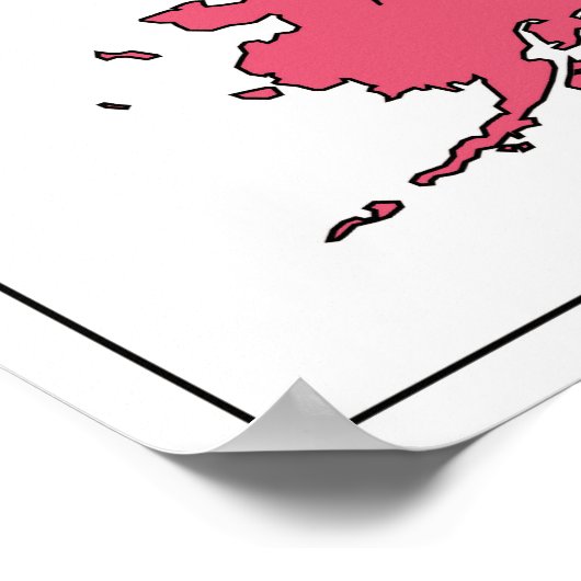 Kaart van USA gelabeld Kleur Poster (Hoek)