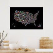 Kaart van USA Soccer Poster (Keuken)