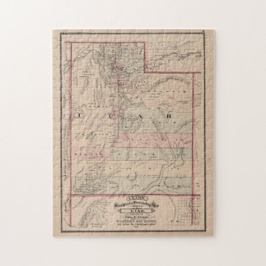  kaart van Utah (1878) Legpuzzel (Verticaal)