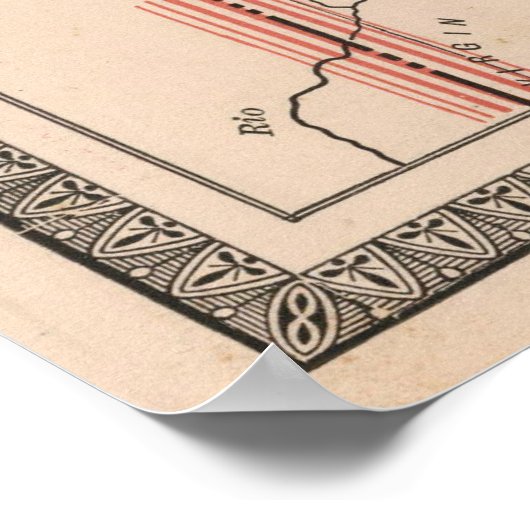  kaart van Utah (1883) Poster (Hoek)