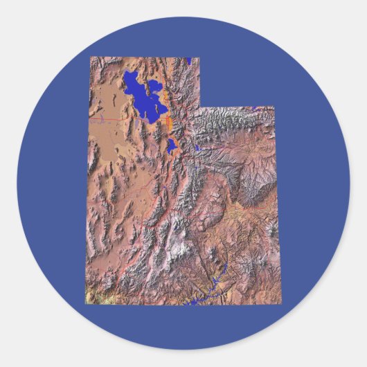 Kaart van Utah Sticker (Voorkant)
