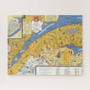 Kaart van Vacanes, Quebec, Gaspesie (Canada) Legpuzzel