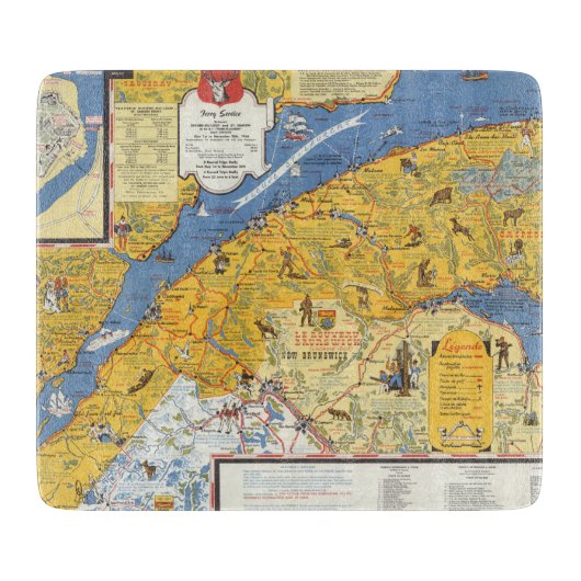 Kaart van Vacanes, Quebec, Gaspesie (Canada) Snijplank (Voorkant)