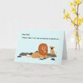 Kaart van Vaderdag van de leeuw de Grappige (Gele Bloem)