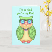 Kaart van Vaderdag van de Uil van BaZooples de (Gele Bloem)