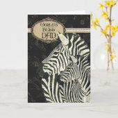 Kaart van Vaderdag van Zebras de Zwarte Elegante (Gele Bloem)