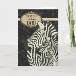 Kaart van Vaderdag van Zebras de Zwarte Elegante