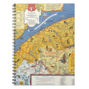 Kaart van vakanties, Quebec, Gaspésie (Canada) Notitieboek