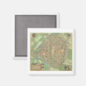 Kaart van Valencia, van "Civitates Orbis Terrarum" Magneet (Voorkant / Achterkant)