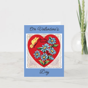 Kaart van Valentijn van vlinder en bloemen