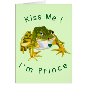 Kaart van Valentijnsdag Kiss me Kikker Prince