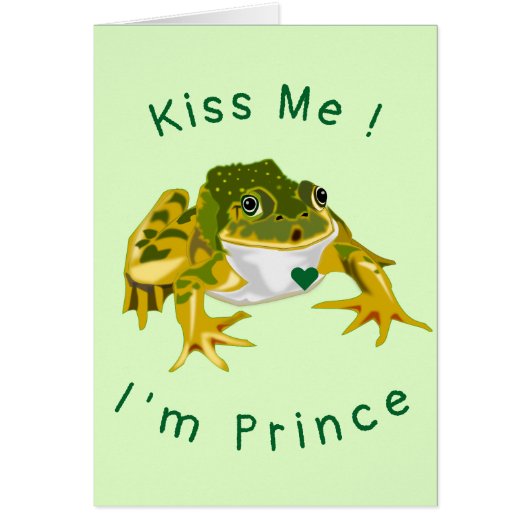 Kaart van Valentijnsdag Kiss me Kikker Prince (Voorkant)