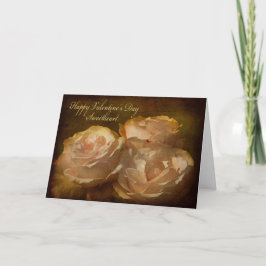 Kaart van Valentijnsdag van getextureerd Roos