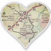 kaart van Valley of Fire State Park Sticker (Voorkant)