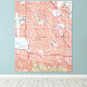 kaart van Van Nuys California (1966) Canvas Afdruk (Insitu (Houten vloer))