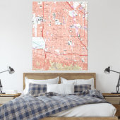 kaart van Van Nuys California (1966) Canvas Afdruk (Insitu (Slaapkamer))