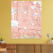 kaart van Van Nuys California (1966) Canvas Afdruk (Insitu (Woonkamer))