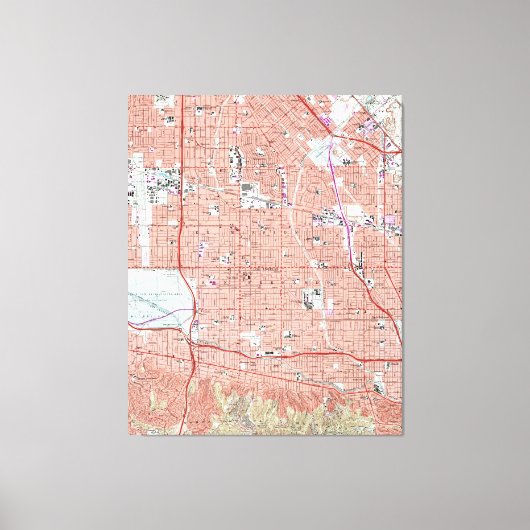 kaart van Van Nuys California (1966) Canvas Afdruk (Voorkant)