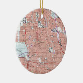  kaart van Van Nuys California (1966) Keramisch Ornament (Rechts)